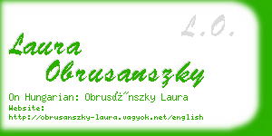 laura obrusanszky business card